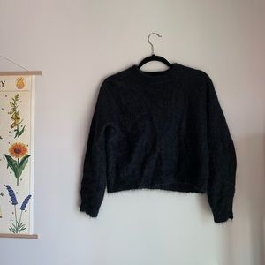 ZARA Knit Collection Fuzzy Cropped Sweater